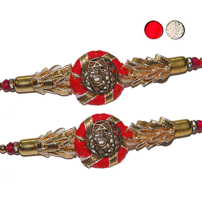 "Zardosi Rakhi - ZR-5290 A- Code-037 (2 RAKHIS) - Click here to View more details about this Product